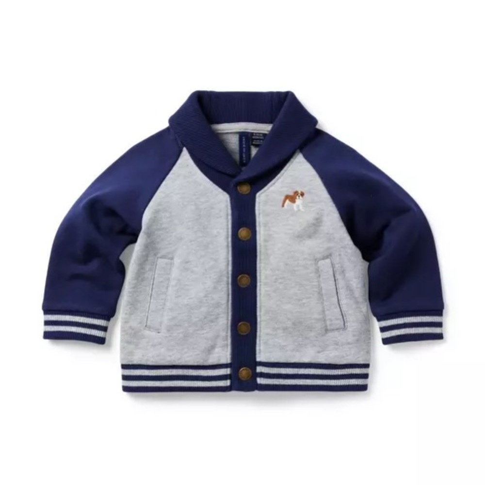 Janie & Jack The Bulldog Baby Cardigan